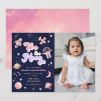Retro rose deux l'espace lune Anniversaire