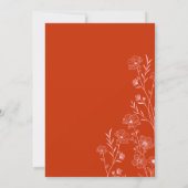 Invitation Retro Rose Et Rouge Floral Enregistrer La Date (Dos)