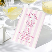 Invitation Retro rose main Drawn Cocktail Glass 30e anniversa