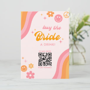 Invitation Retro Rose & Orange Acheter The Bride a Drink