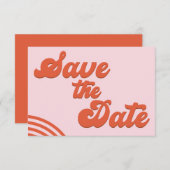 Invitation Retro Rose Rouge Arc Mariage Enregistrer La Date C (Devant / Derrière)