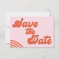 Retro Rose Rouge Arc Mariage Enregistrer La Date C