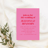 Retro rose vif rouge moderne tout en un Mariage