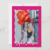 Invitation Retro Rose Wavy Curve Moderne 30e fête d'anniversa (Dos)