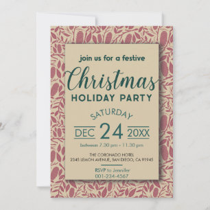 Invitation Retro Rouge Cosy Vibe Noël