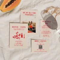 Retro rouge main dessinée Scribble Mariage irky