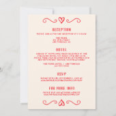 Invitation Retro Rouge main dessinée Scribble tout en un Mari (Dos)