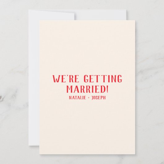 Invitation Retro Rouge main tiré Scribble Quirky Chic Mariage (Dos)