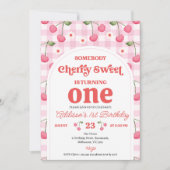 Invitation Retro Rouge Quelqu'un de Cherry Sweet Anniversaire (Devant)