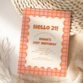 Invitation Retro Rouge Super Checker Motif fête d'anniversair