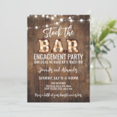 Invitation Retro Rustic Engagement Party (Debout devant)