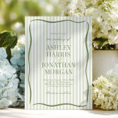 Invitation Retro Sage Green Wedding
