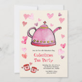 Invitation Retro Saint Valentin Galentines Tea Party Déjeuner (Devant)