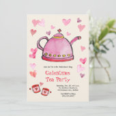 Invitation Retro Saint Valentin Galentines Tea Party Déjeuner (Debout devant)