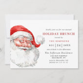 Invitation Retro Santa Claus Noël VACANCES BRUNCH (Devant)