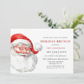 Invitation Retro Santa Claus Noël VACANCES BRUNCH (Debout devant)