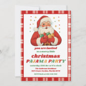 Invitation Retro Santa Pajama Christmas Party Editable (Devant)
