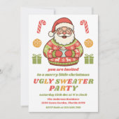 Invitation Retro Santa Ugly Sweater Party Editable (Devant)