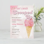 Invitation Retro Scoopup glace crème Fête des mariées Blush (Debout devant)