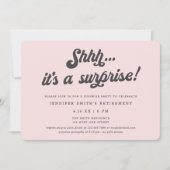 Invitation Retro Script Blush Pink Surprise Retirement Party (Devant)
