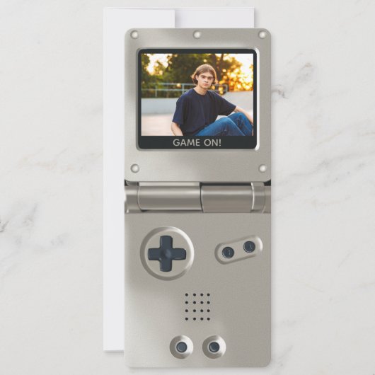 Invitation Retro Silver Console de Jeux Portable II Anniversa (Devant)