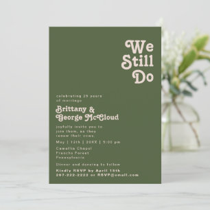 Invitation Rétro simple   Olive Green Nous Faisons Encore Vo