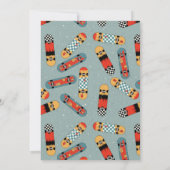 Invitation Retro Skateboard Blue Cool Skateboard Anniversaire (Dos)