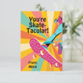 Invitation Retro Skateboard Valentine (Debout devant)