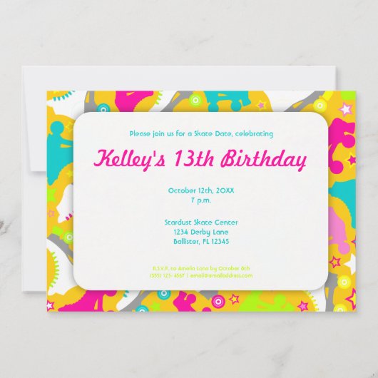 Invitation Retro Skates "Patinons !" (Dos)