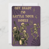 Invitation Retro Skeleton Band Halloween (Devant)