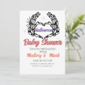 Invitation Retro Skeleton Halloween Baby shower (Debout devant)