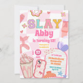 Invitation Retro Slay Aesthetic Tween Patch Party Birthday (Devant)
