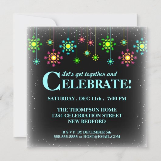 Invitation Retro Snowflake (Devant)