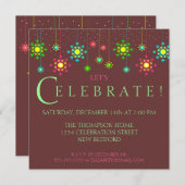 Invitation Retro Snowflake (Devant / Derrière)