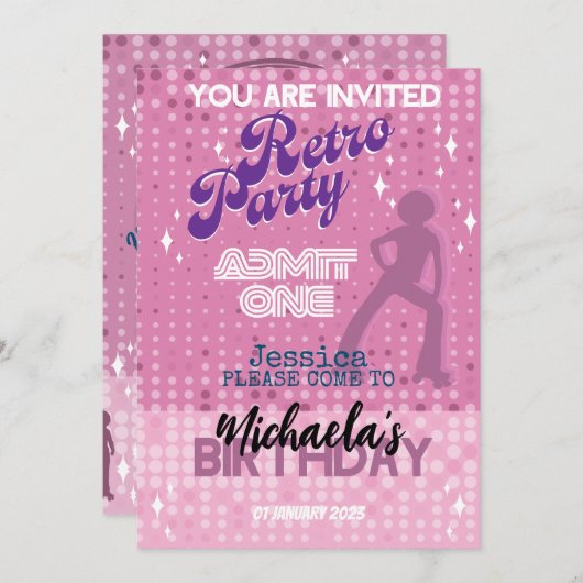 INVITATION RETRO SOIREE (Devant / Derrière)