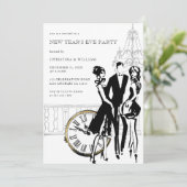 Invitation Retro Soirée du Nouvel An (Debout devant)