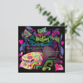 Invitation Retro Soixties Paix et Amour 13e fête d'anniversai (Debout devant)