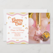 Invitation Retro Sourires Super un premier anniversaire Photo (Devant)