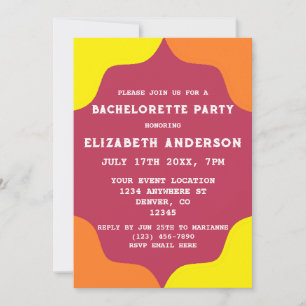Invitation Retro Southwestern Sunrise Bachelorte Party