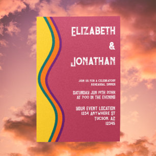 Invitation Retro Southwestern Waves Dîner de répétition
