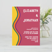 Invitation Retro Southwestern Waves Engagement Party (Debout devant)