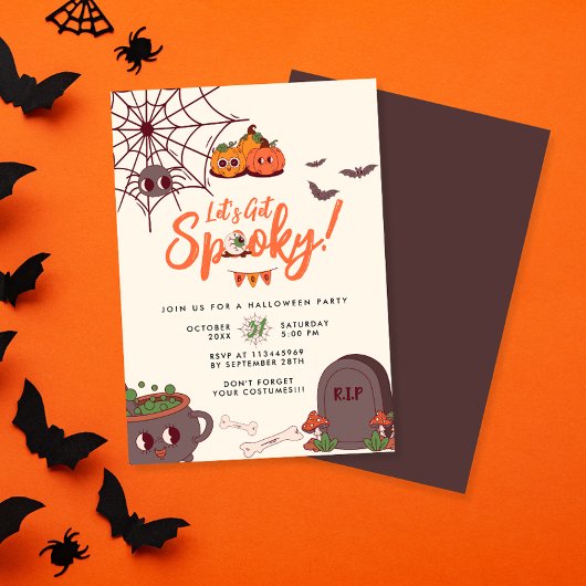 Invitation Retro Soyons Éffrayants à la fête d'Halloween