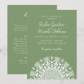 Invitation Retro Spanish Abstract Floral Mandala Wedding (Devant / Derrière)