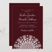 Invitation Retro Spanish Abstract Floral Mandala Wedding (Devant / Derrière)