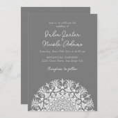 Invitation Retro Spanish Abstract Floral Mandala Wedding (Devant / Derrière)