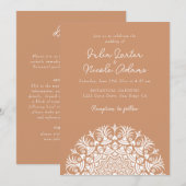 Invitation Retro Spanish Abstract Floral Mandala Wedding (Devant / Derrière)