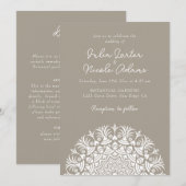 Invitation Retro Spanish Abstract Floral Mandala Wedding (Devant / Derrière)