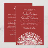Invitation Retro Spanish Abstract Floral Mandala Wedding (Devant / Derrière)
