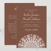 Invitation Retro Spanish Abstract Floral Mandala Wedding (Devant / Derrière)