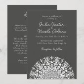 Invitation Retro Spanish Abstract Floral Mandala Wedding (Devant / Derrière)